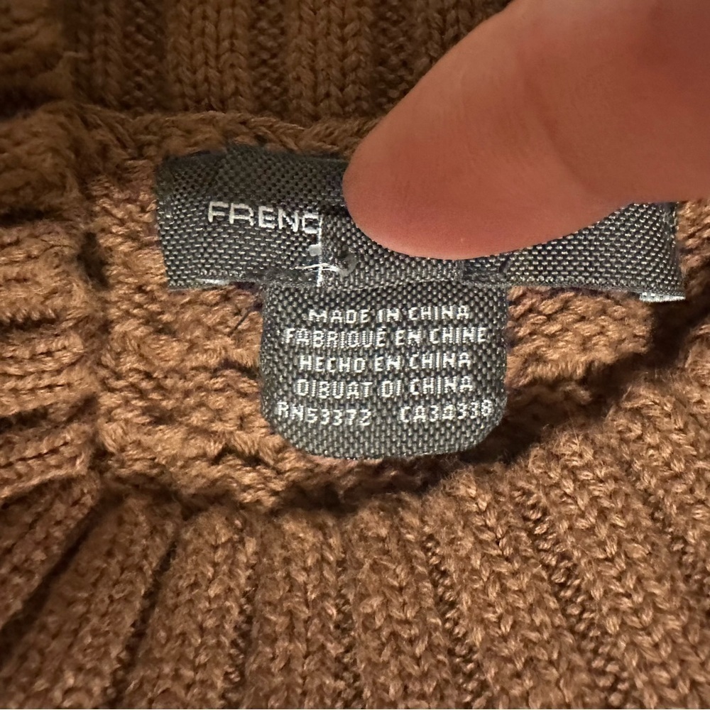 French Connection Mozart Popcorn Stitch Brown Sleeveless Sweater, Women’s Large - Picture 7 of 10